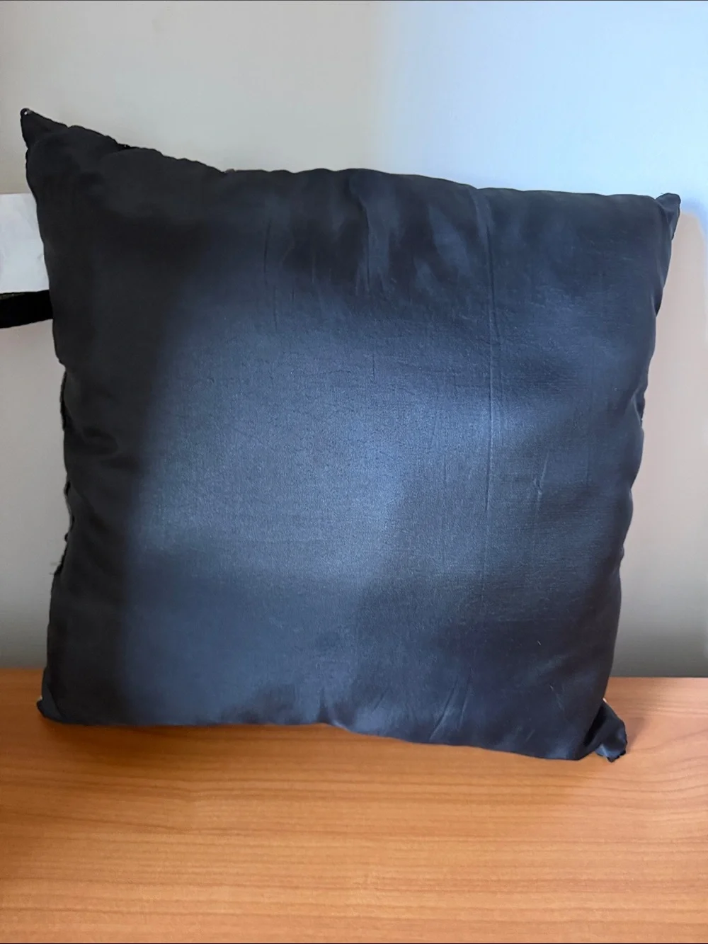 Black and Silver Striped Sequin Accent Pillow. NWT